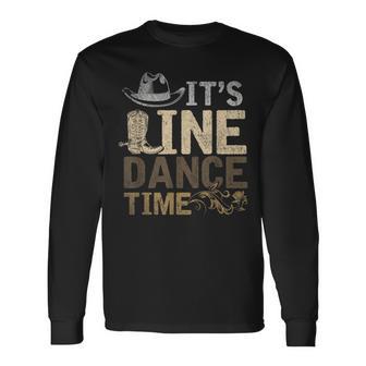 Its Line Dance Time ギフトアイデア ホースダンスライン 長袖Tシャツ - Kawaiitshirt
