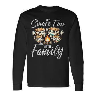 Its Smore Fun With Family Smore Happy Camper Camping Crew Long Sleeve T-Shirt - Thegiftio UK