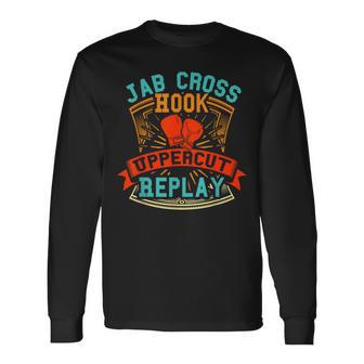Jab クロスフック アッパーカット リプレイ トレーニング衣装 長袖Tシャツ - Kawaiitshirt