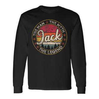 Jack The Man The Myth The Legend Personalized Name Long Sleeve T-Shirt - Thegiftio UK