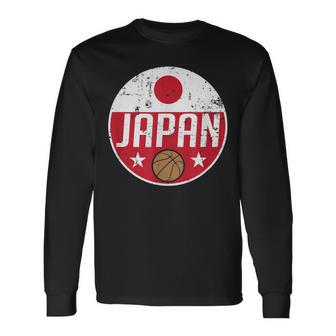 Japan Basketball Flag Jerseyupporter Nippon Fan 長袖Tシャツ - Kawaiitshirt