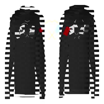 Japanese Flag France Flag フランス遺産 フランスのルーツ 日本の国旗 フランスの国旗 長袖Tシャツ - Kawaiitshirt