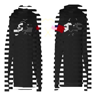 Japanese Flag Taiwanese Flag 台湾の遺産 台湾のルーツ 日本の国旗 台湾の国旗 長袖Tシャツ - Kawaiitshirt