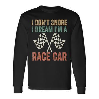 Je Ne Ronfle Pas Je Rêve Que Jeuis Uneoiture De Course Drôleintage Rétro T-shirt à manches longues - Cadeauxyz