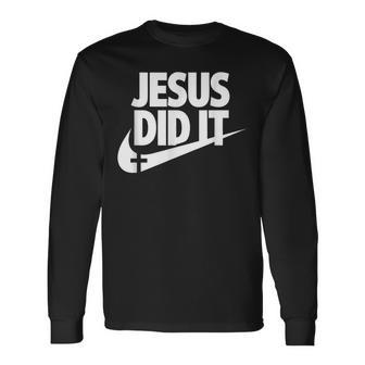Jesus Did It Long Sleeve T-Shirt - Thegiftio UK