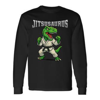 Jitsusaurus Bjj Jiu Jitsu Artes Marciales Divertido Dinosaurio Niños Camiseta de manga larga - Regaloses