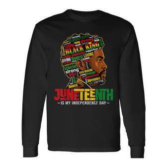 Junenth For Dad Black King African American Long Sleeve T-Shirt - Thegiftio