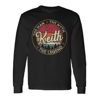 Keith The Man The Myth The Legend Personalized Name Long Sleeve T-Shirt - Thegiftio UK