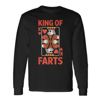 King Of Farts Poker Playing Card Humor Long Sleeve T-Shirt - Thegiftio