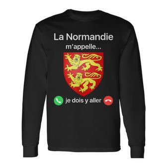 La Normandie M'appelle Je Dois Y Aller Humour Blason Normand T-shirt à manches longues - Cadeauxyz
