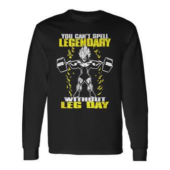 Leg Day ボディビルディング スクワット ジム モチベーションスクワット 長袖Tシャツ - Kawaiitshirt