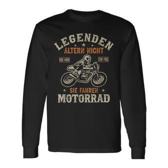 Legenden Altern Nichtie Fahren Motorrad Langarmshirts - Seseable