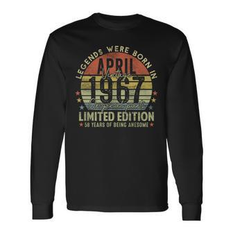 Legendince April 1967Intage 58Th Birthday Made In 1967 長袖tシャツ 長袖Tシャツ - Kawaiitshirt