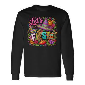 Let's Fiesta San Antonio Cinco De Mayo Mexican Party Long Sleeve T-Shirt - Thegiftio UK