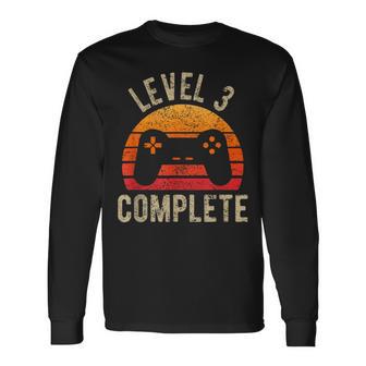 Level 3 Complete 3 Jahrestag Paare Ehemann 3 Hochzeitstag Langarmshirts - Seseable