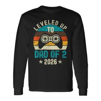 I Leveled Up To Dad Of 2 2026 Promoted To Soon To Be Father Long Sleeve T-Shirt - Thegiftio UK