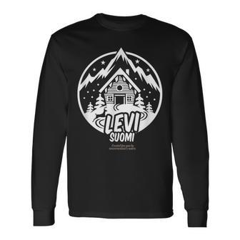 Leviuomi フィンランド スキーロッジとスキーリゾートの名前 Levi 長袖Tシャツ - Kawaiitshirt