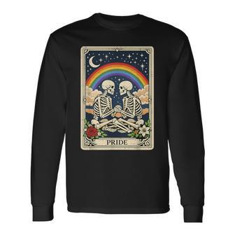Lgbt Tarot Skeleton Gay Pride Lgbtq Equal Rights Transgender Long Sleeve T-Shirt - Thegiftio UK