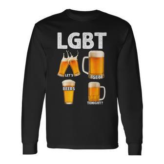 Lgbtq Let’S Get Beers Tonight Drink Night Time Long Sleeve T-Shirt - Thegiftio UK