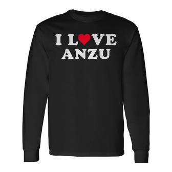 I Love Anzu マッチング 彼女&彼氏 あんず 名前 長袖Tシャツ - Kawaiitshirt