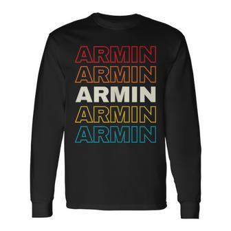 I Love Armin Personalizado Retrounset Primer Nombre In Mangas Camiseta de manga larga - Regaloses
