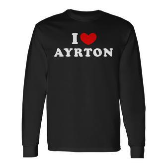I Love Ayrton 私は愛する Ayrton 長袖Tシャツ - Kawaiitshirt