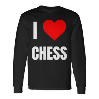 I Love Chess ハートギフト メンズ レディース キッズ アパレル 服 長袖Tシャツ - Kawaiitshirt