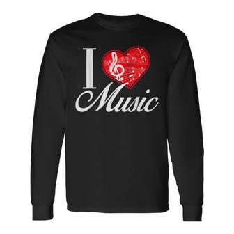 I Love Music D001-0095A 長袖Tシャツ - Kawaiitshirt