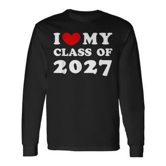 I Love My Class Of 2027 私は2027年のクラスが大好きで、2027年のクラスが好きです 長袖Tシャツ - Kawaiitshirt