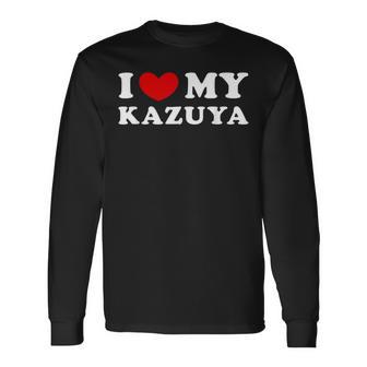 I Love My Kazuya 私はカズヤを愛しています 長袖Tシャツ - Kawaiitshirt