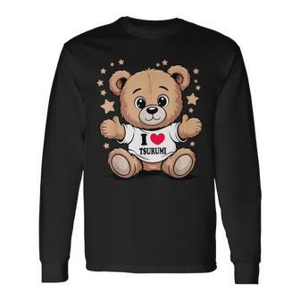 I Love Tsurumi Teddy Bear 鶴見テディベアが大好き 長袖Tシャツ - Kawaiitshirt