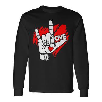 I Love You 手話 Asl Peak Languages 長袖Tシャツ - Kawaiitshirt