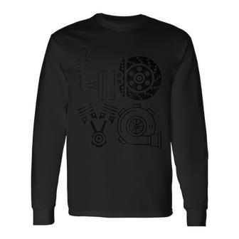 Love カーパーツ ブレーキサスペンションピストンターボメカニック 長袖Tシャツ - Kawaiitshirt