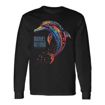 Manuel Antonio コスタリカ ティー ビーチ サーフ バケーション イルカ 長袖Tシャツ - Kawaiitshirt