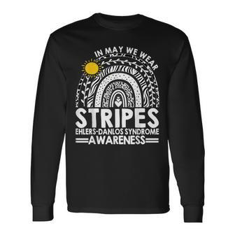 In May We Wear Stripes Ehlers-Danlos Syndrome Awareness Long Sleeve T-Shirt - Thegiftio UK