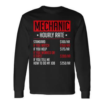 Mechanics Auto Mechanics メカニック 時給 カーメカニック 長袖Tシャツ - Kawaiitshirt