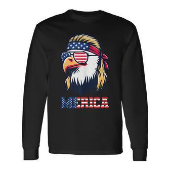 Merica Eagle Patriotic American Flag Usa 4Th Of July Long Sleeve T-Shirt - Thegiftio UK