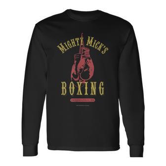 Mighty Mick's ボクシングジム ヴィンテージ アンティーク調 色あせ 長袖Tシャツ - Kawaiitshirt
