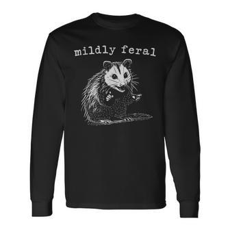 Mildly Feral Possum Long Sleeve T-Shirt - Thegiftio UK