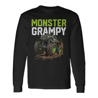 Monster Grampy Truck Father's Day Mud Riding Long Sleeve T-Shirt - Thegiftio UK