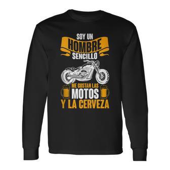 Motero Biker Motoristas Ride Me Gustan Las Motos Y La Cervez In Mangas Camiseta de manga larga - Regaloses