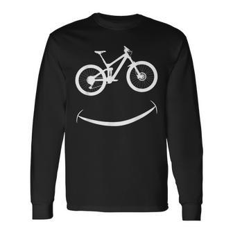Mountainbike Gesicht Fahrradtrikot Fahrrad Lustig Langarmshirts - Seseable