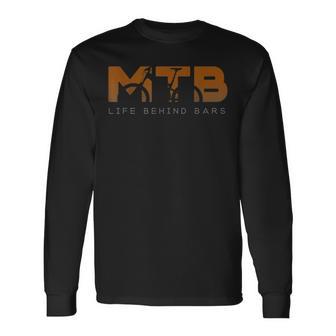 Mtb Life Behind Barsマウンテンバイクシャツ ヴィンテージmtbシャツ 長袖Tシャツ - Kawaiitshirt