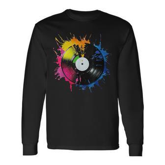 Music Lover Dj Turntable Retro Vintage Vinyl Record Player Long Sleeve T-Shirt - Thegiftio UK