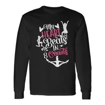 My Heart Beats 8カウント チアリーダー ダンサー チアリーディング 長袖Tシャツ - Kawaiitshirt