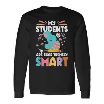 Mytudents Are Eggs Tremelymart イースターの日の先生 長袖Tシャツ - Kawaiitshirt