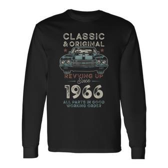 Nacido En 1966 Muscle Car 60 Cumpleaños Camiseta de manga larga - Regaloses