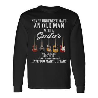 Never Underestimate An Old Man With A Guitar 長袖Tシャツ - Kawaiitshirt