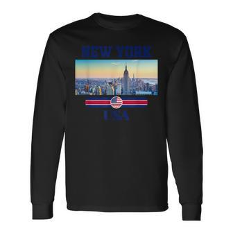 New York Citykyline New York New York City 長袖Tシャツ - Kawaiitshirt