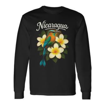 Nicaragua Guardabarranco Sacuanjoche Torogoz 505 Nicoya Flor Long Sleeve T-Shirt - Thegiftio UK